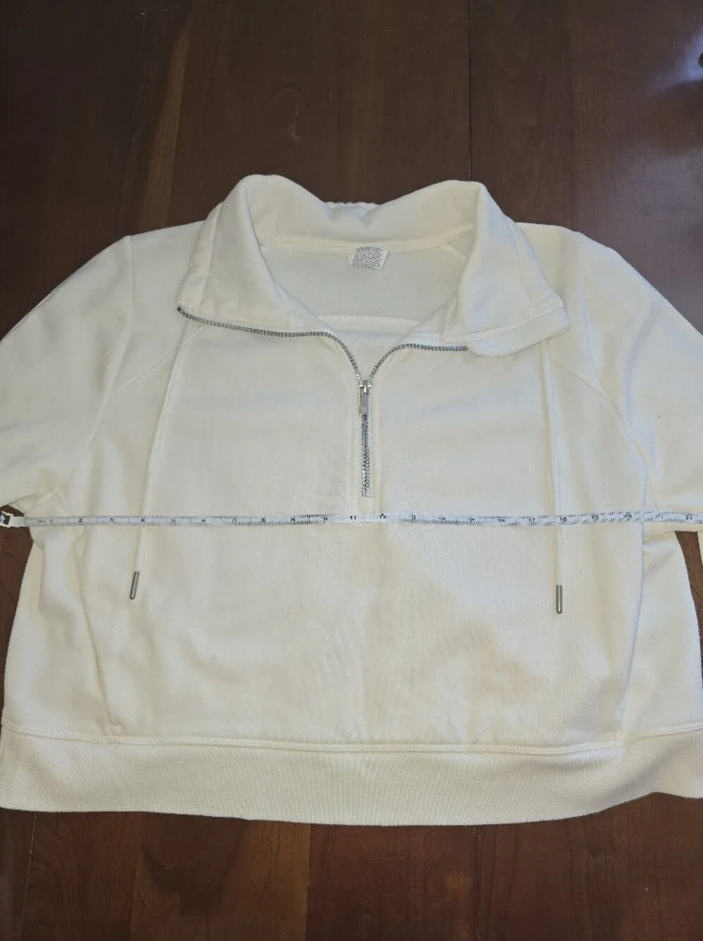 all in motion White Half-Zip Pullover  Cropped Sweater, Like New!